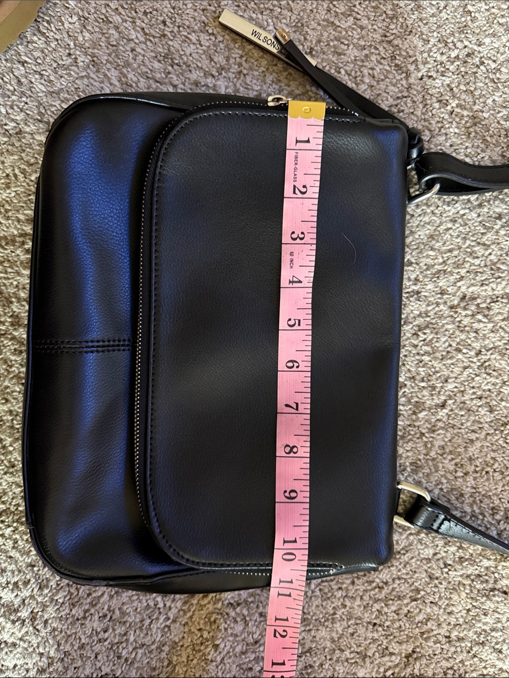 Wilsons Leather Black Leather Messenger Crossbody - Picture 3 of 8
